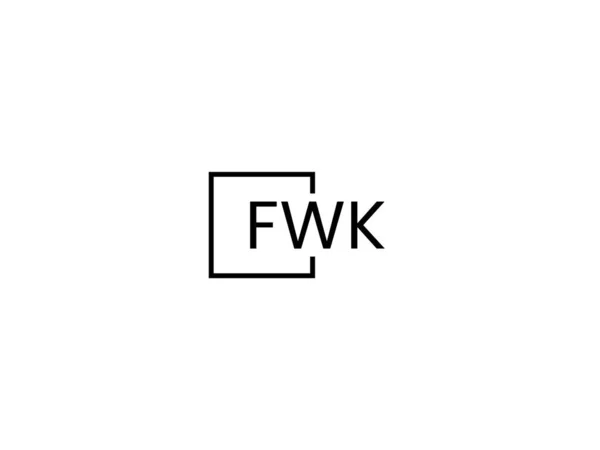 Lettere Fwk Isolate Sfondo Bianco Logo Vettoriale — Vettoriale Stock