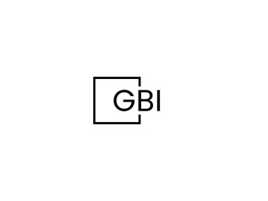 GBI harfleri logo tasarım vektör şablonu