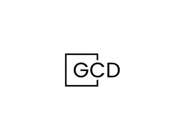 GCD harfleri logo tasarım vektör şablonu