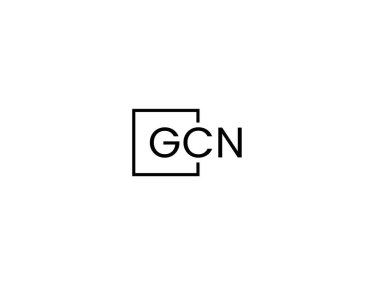 GCN harfleri logo tasarım vektör şablonu