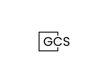 GCS harfleri logo tasarım vektör şablonu