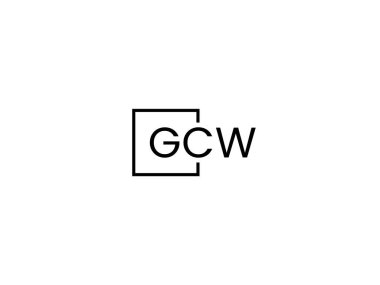 GCW harfleri logo tasarım vektör şablonu