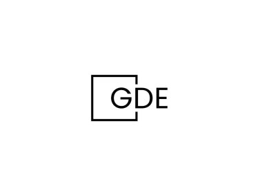 GDE harfleri logo tasarım vektör şablonu