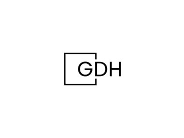 GDH harfleri logo tasarım vektör şablonu