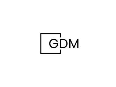 GDM harfleri logo tasarım vektör şablonu