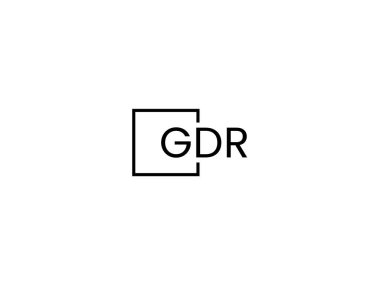 GDR harfleri logo tasarım vektör şablonu