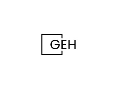GEH harfleri logo tasarım vektör şablonu