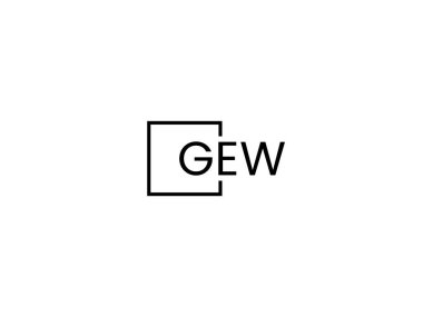GEW harfleri logo tasarım vektör şablonu
