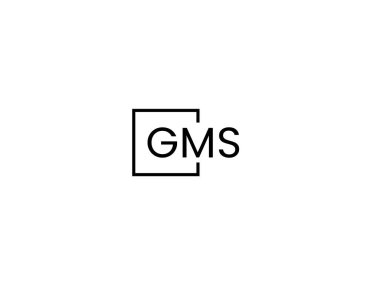 GMS harfleri logo tasarım vektör şablonu