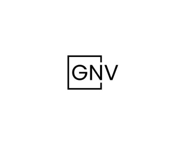 GNV harfleri logo tasarım vektör şablonu