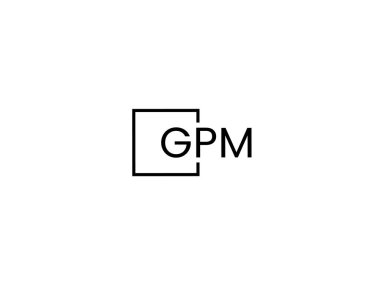 GPM harfleri logo tasarım vektör şablonu
