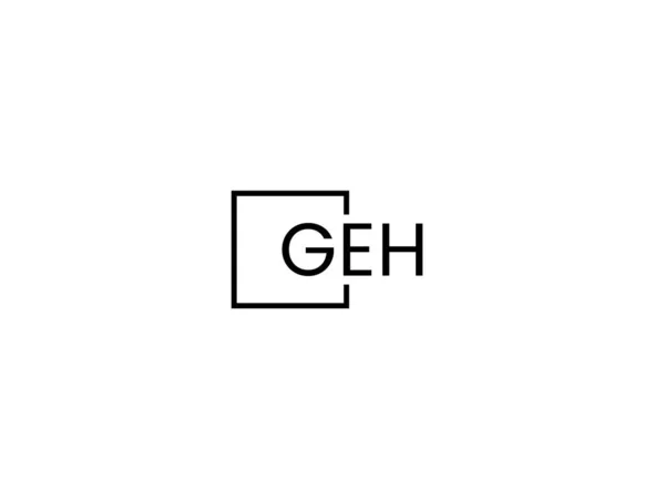 Geh Letters Logo Ontwerp Vector Template — Stockvector