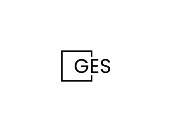 Ges Letras Logotipo Modelo Vetor Design — Vetor de Stock