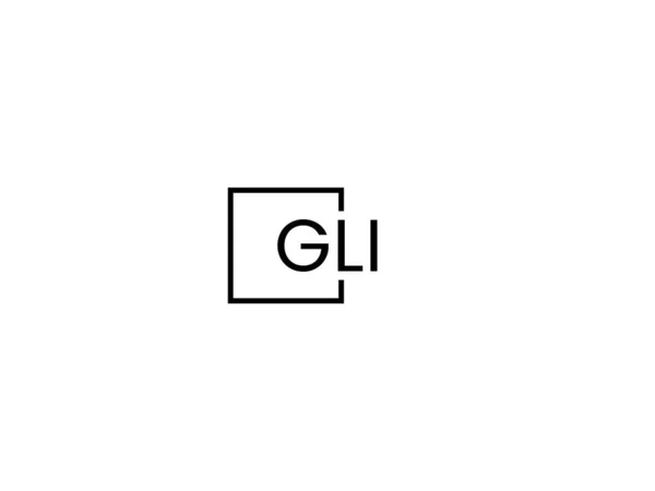 Gli Letras Logotipo Diseño Vector Plantilla — Archivo Imágenes Vectoriales