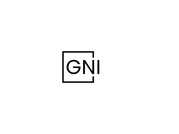 Gni文字ロゴデザインベクターテンプレート — ストックベクタ