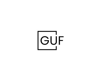 GUF harfleri logo tasarım vektör şablonu