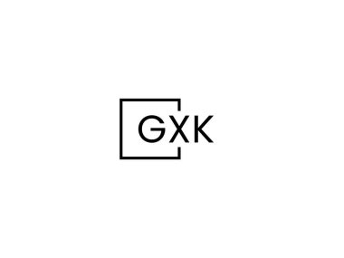 GXK harfleri logo tasarım vektör şablonu
