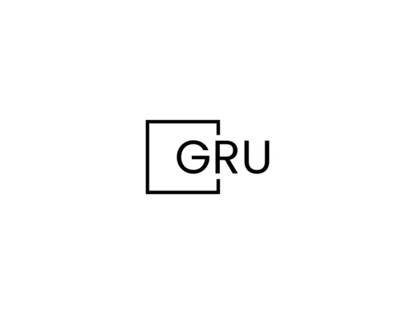 Gru Letters Logo Ontwerp Vector Template — Stockvector