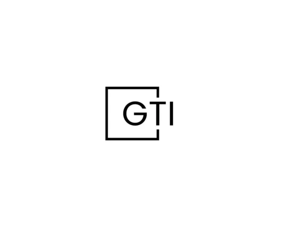 Letras Gti Modelo Vetor Design Logotipo —  Vetores de Stock