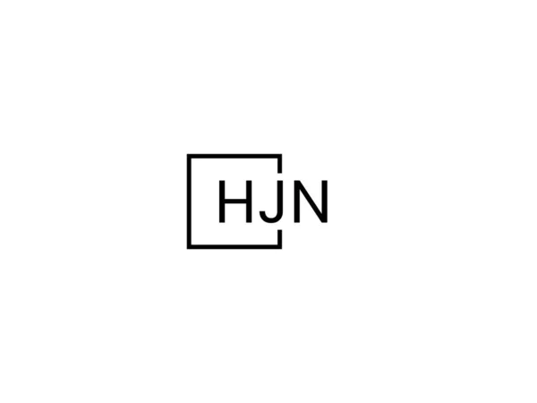 Hjn Letters Geïsoleerd Witte Achtergrond Vector Logo — Stockvector