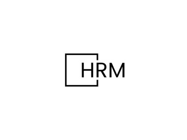 Beyaz arkaplan ve vektör logosunda HRM harfleri izole edildi