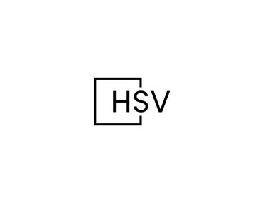 Beyaz arkaplan ve vektör logosunda HSV harfleri izole edildi