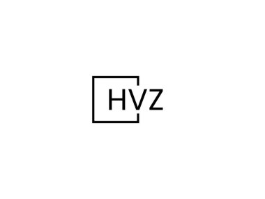 Beyaz arkaplan ve vektör logosunda HVZ harfleri izole edildi