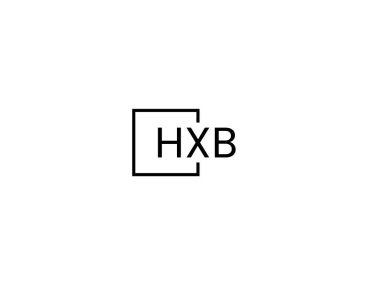 Beyaz arkaplan ve vektör logosunda HXB harfleri izole edildi