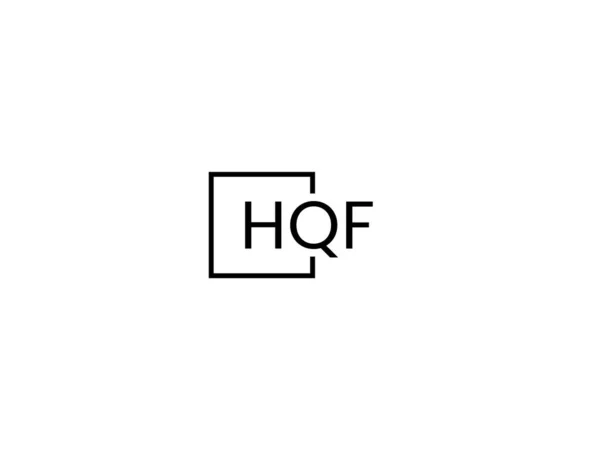 Letras Hqf Isoladas Fundo Branco Logotipo Vetor — Vetor de Stock