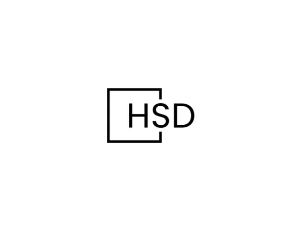 Hsd Písmena Izolovaná Bílém Pozadí Vektorové Logo — Stockový vektor
