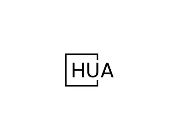 Letras Hua Aisladas Sobre Fondo Blanco Logotipo Vectorial — Vector de stock