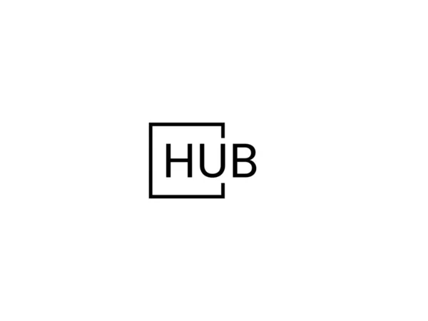 Huruf Hub Diisolasi Pada Latar Belakang Putih Logo Vektor - Stok Vektor