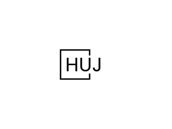 Letras Huj Aisladas Sobre Fondo Blanco Logotipo Vectorial — Vector de stock