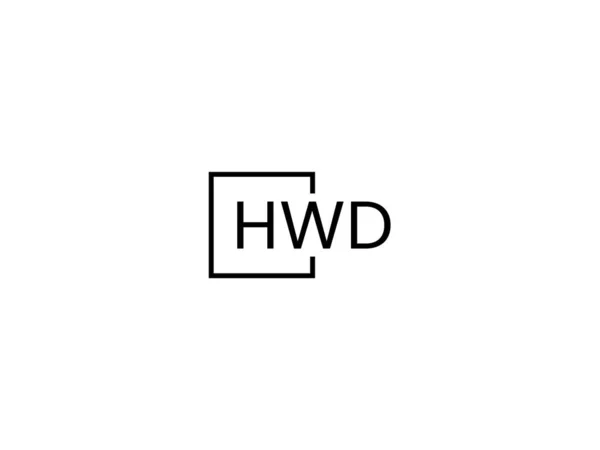 Hwd Letters Isolated White Background Vector Logo — Stock Vector