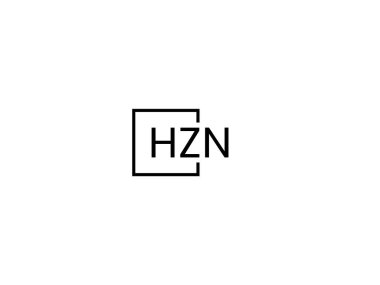 Beyaz arkaplan, vektör logosu üzerinde HZN harfleri izole