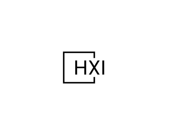 Lettere Hxi Isolate Sfondo Bianco Logo Vettoriale — Vettoriale Stock