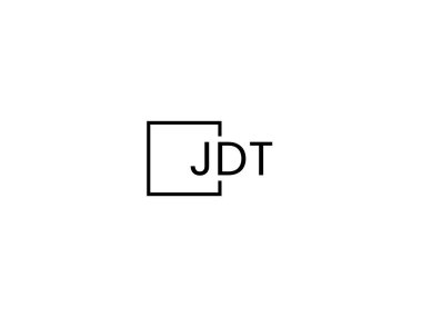 JDT harfleri logo tasarım vektör şablonu