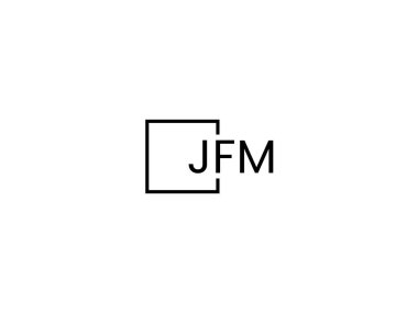 JFM harfleri logo tasarım vektör şablonu