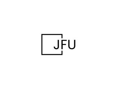 JFU harfleri logo tasarım vektör şablonu