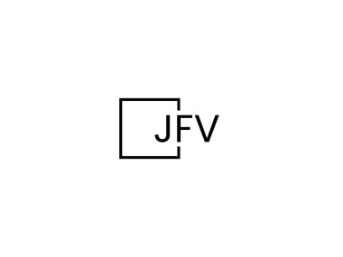 JFV harfleri logo tasarım vektör şablonu