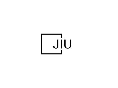 JIU harfleri logo tasarım vektör şablonu