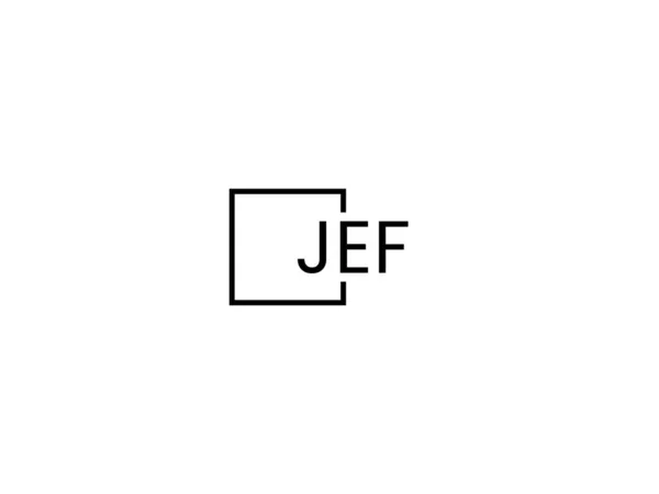 Jef Letters Logo Ontwerp Vector Template — Stockvector