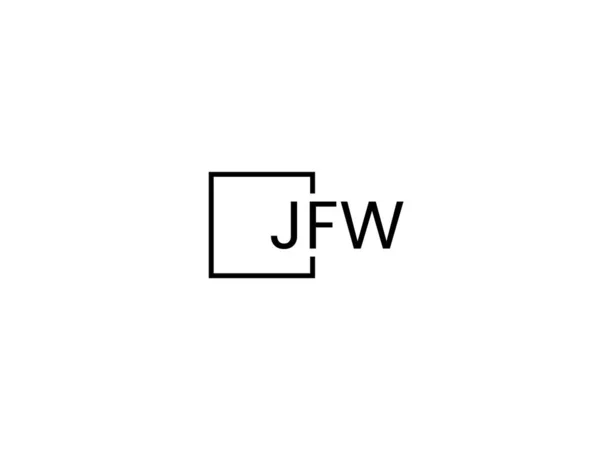 Jfw Buchstaben Logo Design Vektorvorlage — Stockvektor