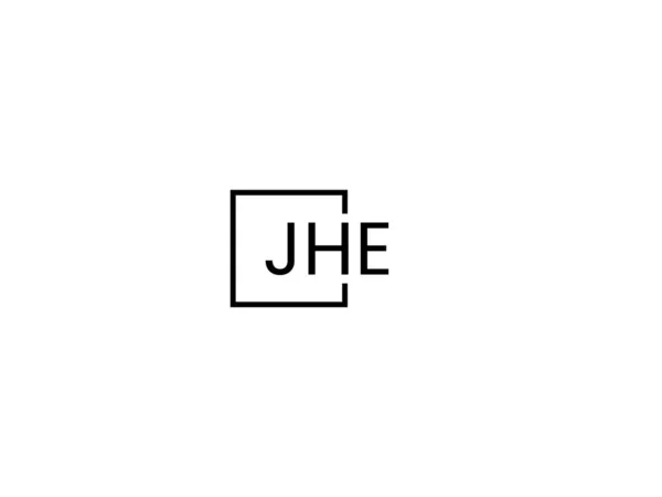 Jhe Letras Logotipo Diseño Vector Plantilla — Archivo Imágenes Vectoriales