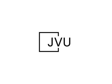 JVU harfleri logo tasarım vektör şablonu