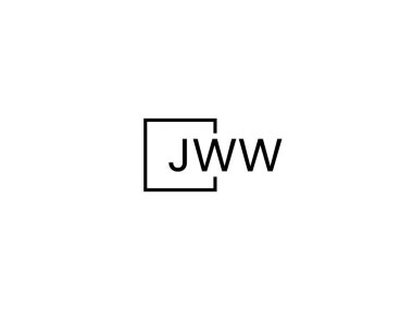 JWW harfleri logo tasarım vektör şablonu