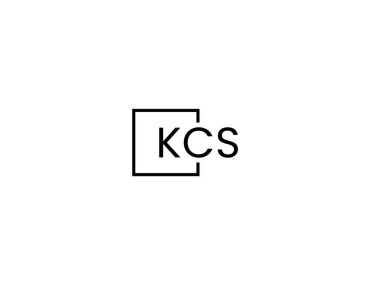 Beyaz arkaplan ve vektör logosunda KCS harfleri izole edildi 