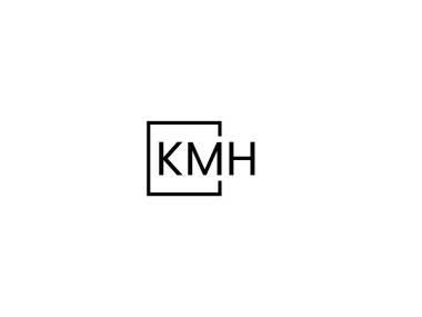 Beyaz arkaplan ve vektör logosunda KMH harfleri izole edildi 