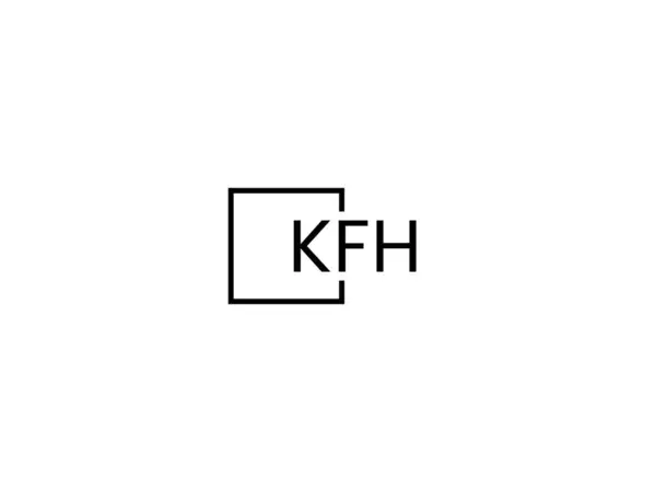 Kfh Letras Isoladas Fundo Branco Logotipo Vetor —  Vetores de Stock