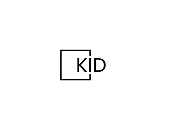 在白色背景 矢量标识上分离的Kid字母 — 图库矢量图片
